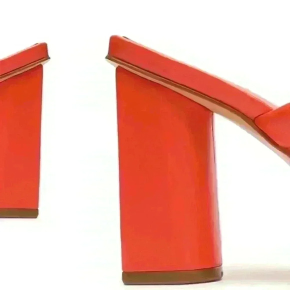 NWT SCHUTZ Ully Nappa Leather Double Straps Heeled Sandal - Picture 14 of 16